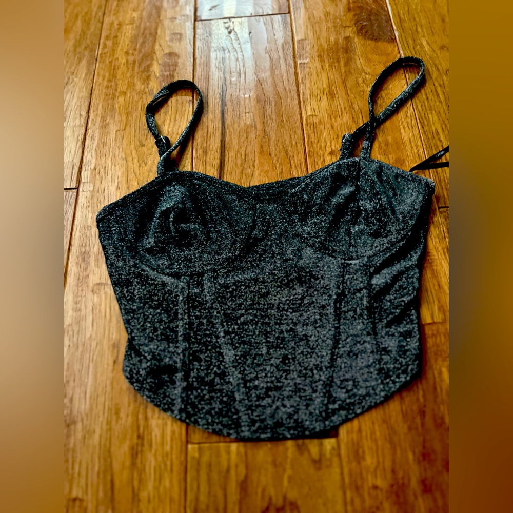 forever 21 sparkle crop corset